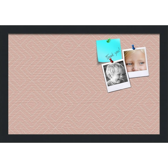 PinPix 18x12 Custom Cork Bulletin Board Maze Salmon Poster Board Has a Fabric Style Canvas Finish, Framed in Maze Salmon, by ArtToFrames (PinPix-1834)