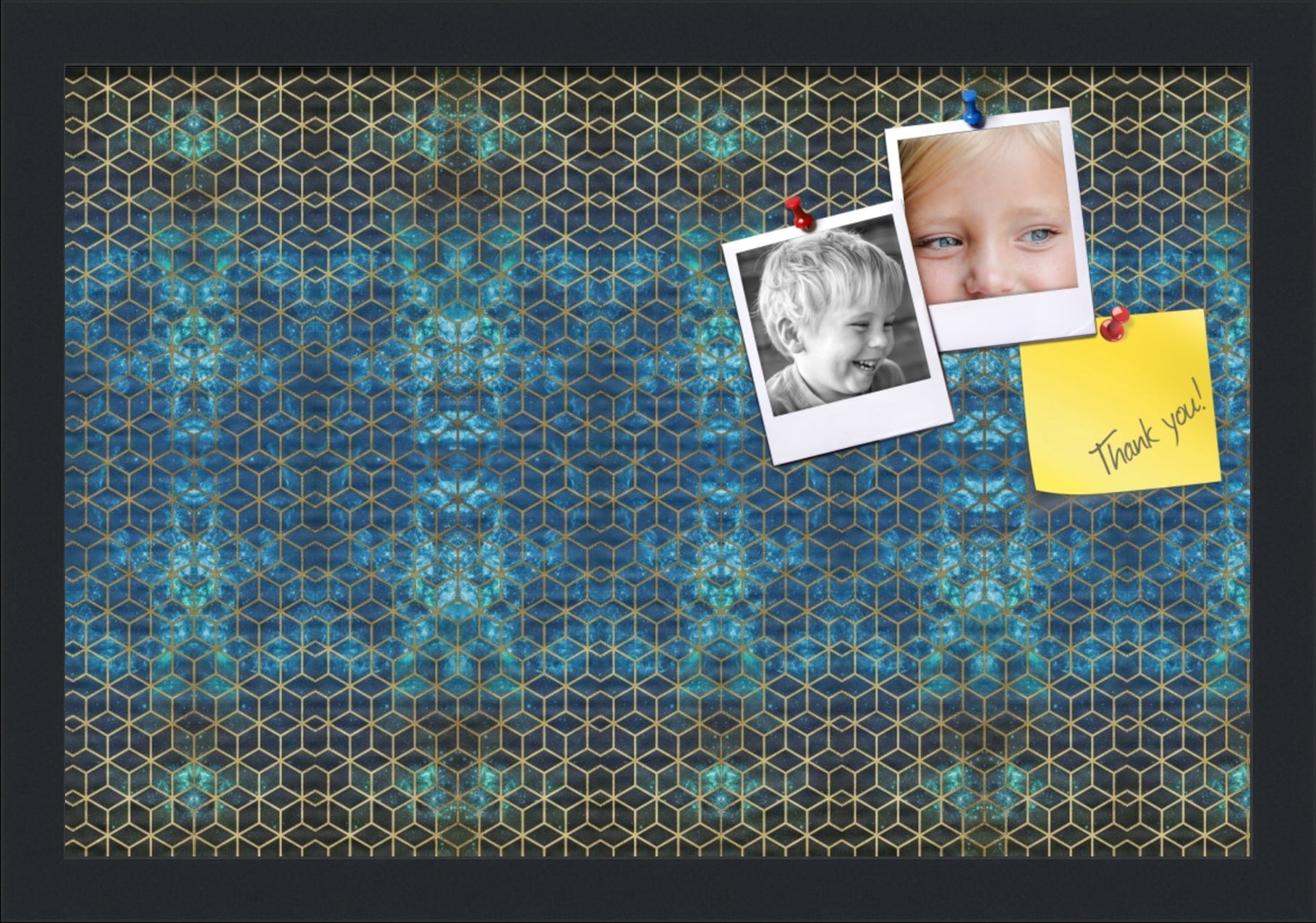 PinPix 18x12 Custom Cork Bulletin Board Midnight Poster Board Has a Fabric Style Canvas Finish, Framed in Midnight, by ArtToFrames (PinPix-1882)