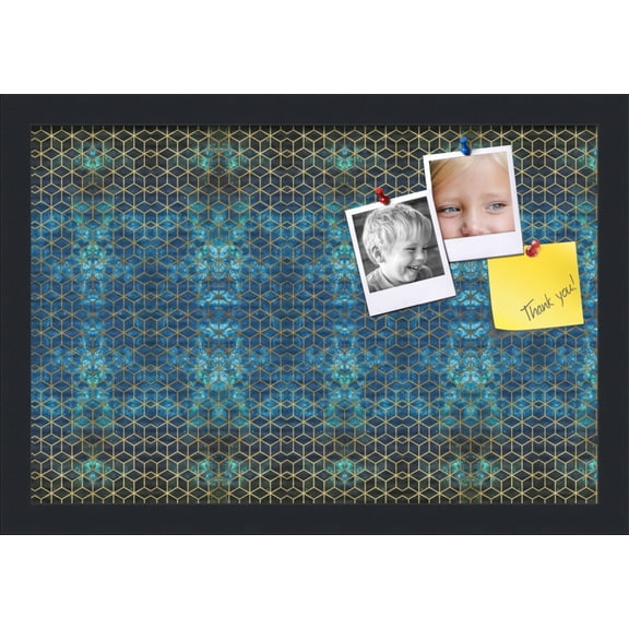 PinPix 18x12 Custom Cork Bulletin Board Midnight Poster Board Has a Fabric Style Canvas Finish, Framed in Midnight, by ArtToFrames (PinPix-1882)