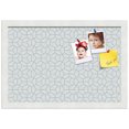 thumbnail image 1 of PinPix 18x12 Custom Cork Bulletin Board Modeco Hex Aqua Poster Board Has a Fabric Style Canvas Finish, Framed in White, by ArtToFrames (PinPix-1540), 1 of 1
