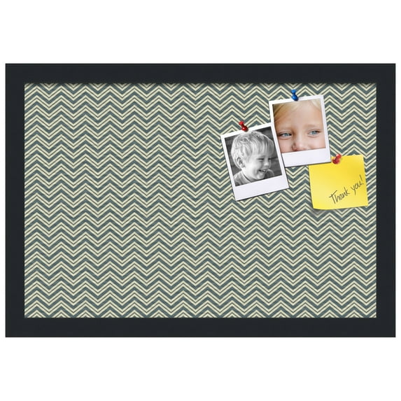 PinPix 18x12 Custom Cork Bulletin Board Poster Board Has a Fabric Style Canvas Finish, Framed in Black, by ArtToFrames (PinPix-326)