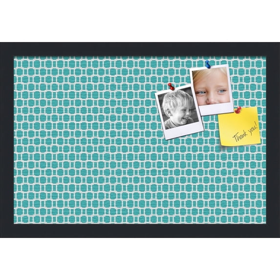 PinPix 18x12 Custom Cork Bulletin Board Poster Board Has a Fabric Style Canvas Finish, Framed in Retro Patterns, by ArtToFrames (PinPix-234)