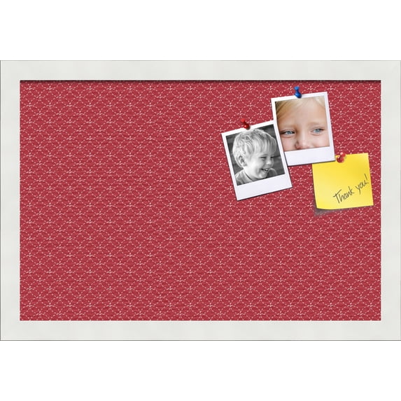 PinPix 18x12 Custom Cork Bulletin Board Red Circles Poster Board Has a Fabric Style Canvas Finish, Framed in Red Circles, by ArtToFrames (PinPix-500)