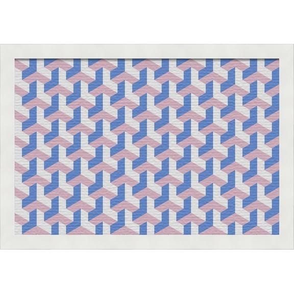 PinPix 18x12 inch Cork Bulletin Board. This Decorative Framed Pin Board Comes with BAUS Blue Pink Design and Satin White Frame. Ideal for Home, Office Decor or School (PinPix-1627)