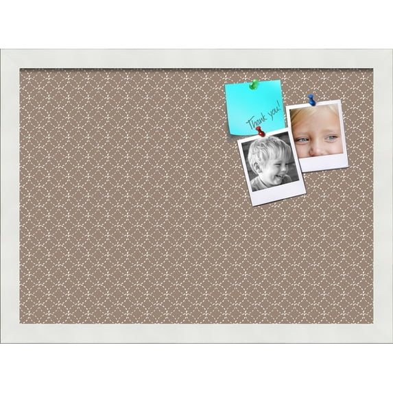 PinPix 18x13 Custom Cork Bulletin Board Brown Circles Poster Board Has a Fabric Style Canvas Finish, Framed in Brown Circles, by ArtToFrames (PinPix-492)