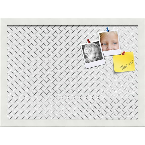 PinPix 18x13 Custom Cork Bulletin Board Grey Diamond Poster Board Has a Fabric Style Canvas Finish, Framed in Grey Diamond, by ArtToFrames (PinPix-126)
