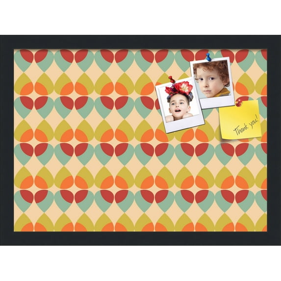 PinPix 18x13 Custom Cork Bulletin Board Kaliedescope Poster Board Has a Fabric Style Canvas Finish, Framed in Kaliedescope, by ArtToFrames (PinPix-564)