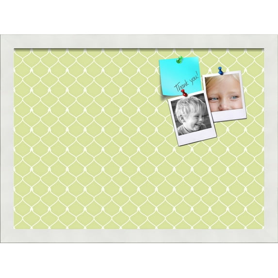 PinPix 18x13 Custom Cork Bulletin Board Lime Green Chain Poster Board Has a Fabric Style Canvas Finish, Framed in Lime Green Chain, by ArtToFrames (PinPix-573)