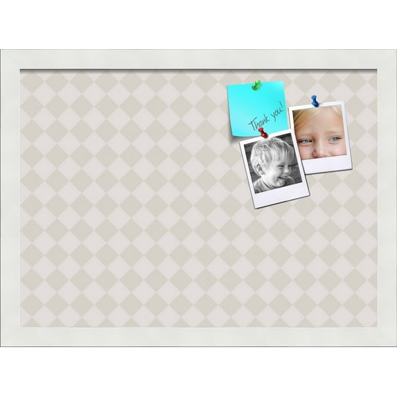 PinPix 18x13 Custom Cork Bulletin Board Shaded Grey Diamond Poster Board Has a Fabric Style Canvas Finish, Framed in Shaded Grey Diamond, by ArtToFrames (PinPix-373)