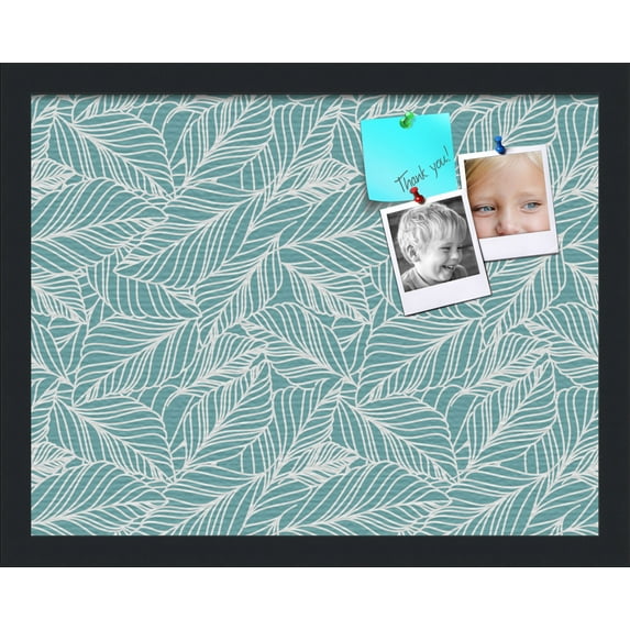 PinPix 18x14 Custom Cork Bulletin Board Aqua White Poster Board Has a Fabric Style Canvas Finish, Framed in Aqua White, by ArtToFrames (PinPix-1871)