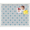 thumbnail image 1 of PinPix 18x14 Custom Cork Bulletin Board Light Blue Polka Dot Poster Board Has a Fabric Style Canvas Finish, Framed in Light Blue Polka Dot, by ArtToFrames (PinPix-344), 1 of 6