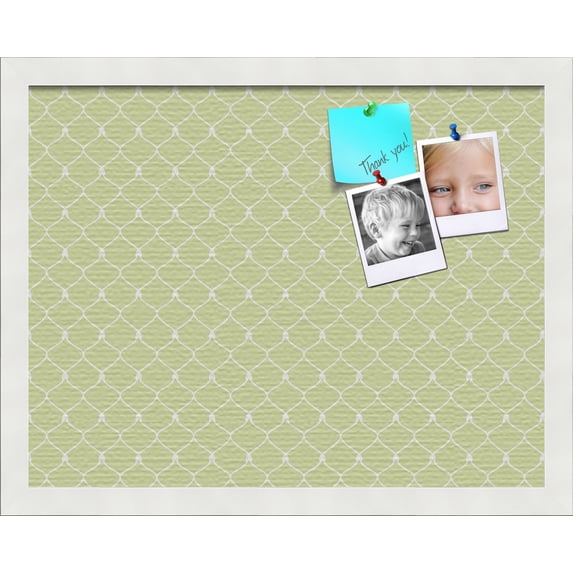 PinPix 18x14 Custom Cork Bulletin Board Lime Green Chain Poster Board Has a Fabric Style Canvas Finish, Framed in Lime Green Chain, by ArtToFrames (PinPix-573)