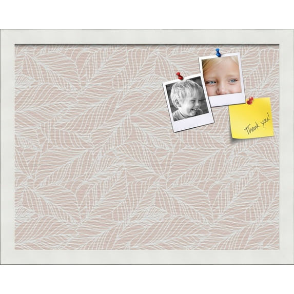 PinPix 18x14 Custom Cork Bulletin Board Peach White Poster Board Has a Fabric Style Canvas Finish, Framed in Peach White, by ArtToFrames (PinPix-1874)