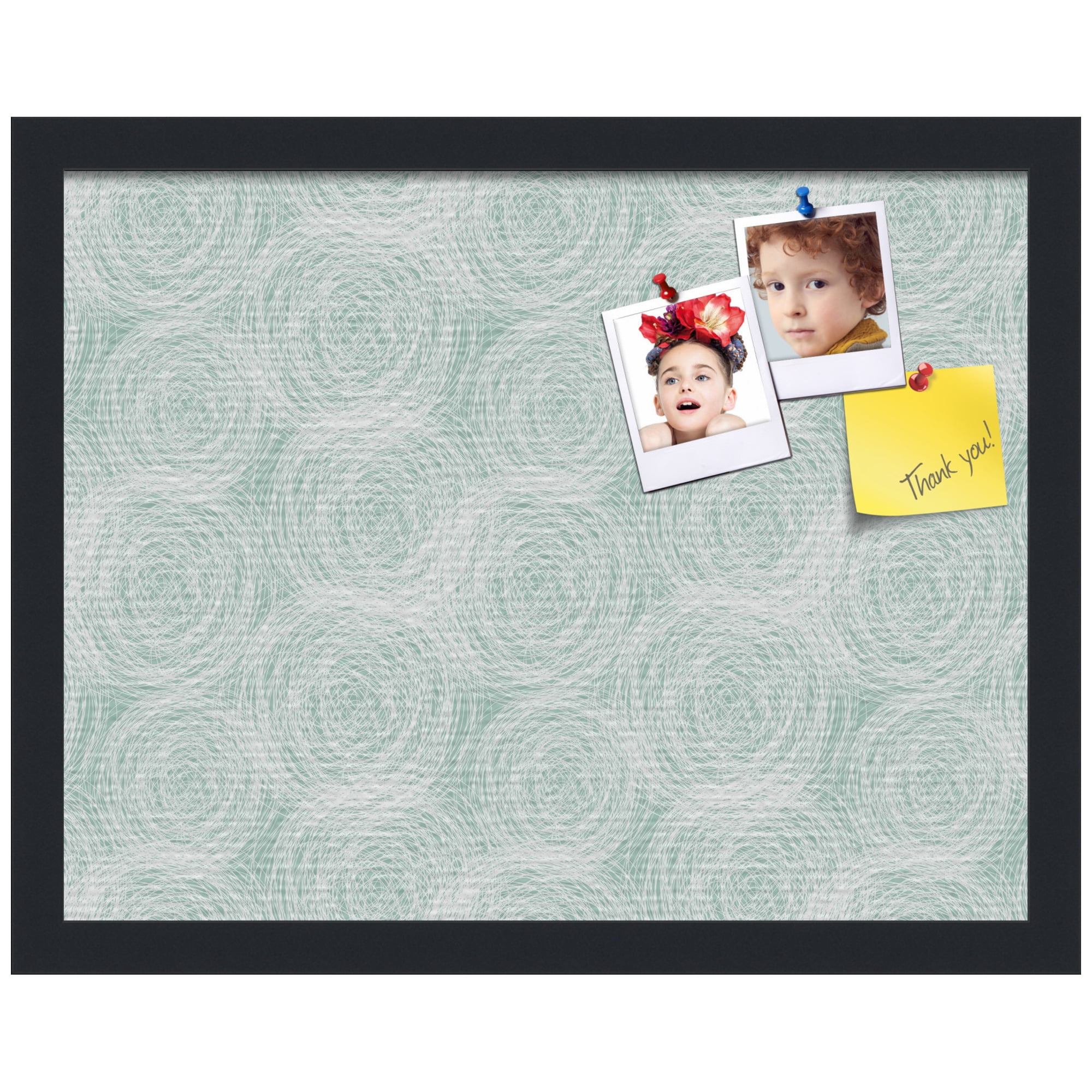 PinPix ArtToFrames 16x12 Custom Cork Bulletin Board    Poster Board Has a Fabric Style Canvas Finish, Framed in Satin Black (PinPix-1926)