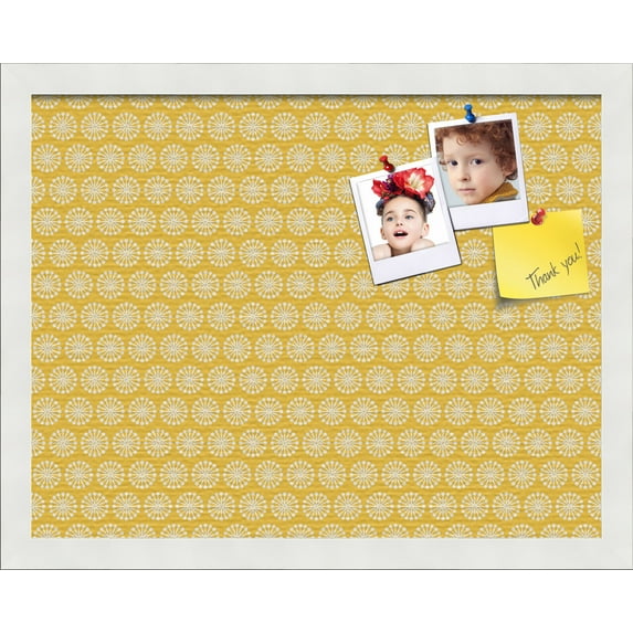 PinPix 18x14 Custom Cork Bulletin Board Vintage Patterns Poster Board Has a Fabric Style Canvas Finish, Framed in Vintage Patterns, by ArtToFrames (PinPix-270)