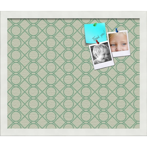 PinPix 18x15 Custom Cork Bulletin Board Green Diamond Poster Board Has a Fabric Style Canvas Finish, Framed in Green Diamond, by ArtToFrames (PinPix-586)