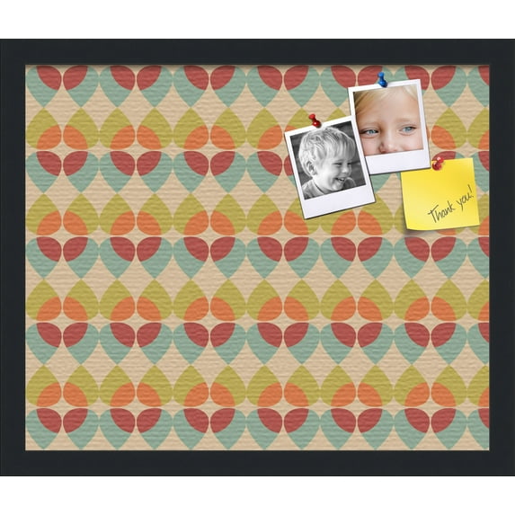 PinPix 18x15 Custom Cork Bulletin Board Kaliedescope Poster Board Has a Fabric Style Canvas Finish, Framed in Kaliedescope, by ArtToFrames (PinPix-564)