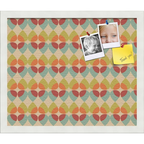 PinPix 18x15 Custom Cork Bulletin Board Kaliedescope Poster Board Has a Fabric Style Canvas Finish, Framed in Kaliedescope, by ArtToFrames (PinPix-564)