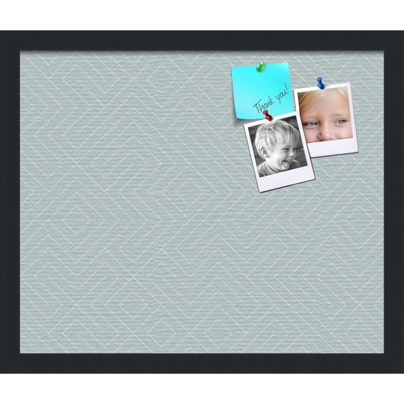 PinPix 18x15 Custom Cork Bulletin Board Maze Soft Blue Poster Board Has a Fabric Style Canvas Finish, Framed in Maze Soft Blue, by ArtToFrames (PinPix-1836)