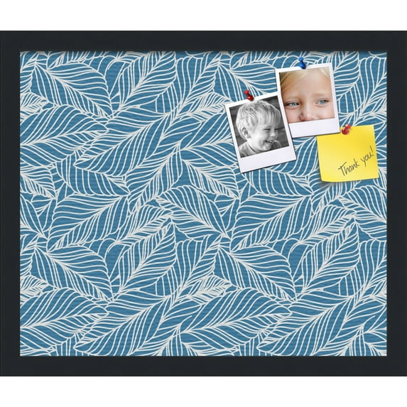 PinPix 18x15 Custom Cork Bulletin Board Navy White Poster Board Has a Fabric Style Canvas Finish, Framed in Navy White, by ArtToFrames (PinPix-1873)