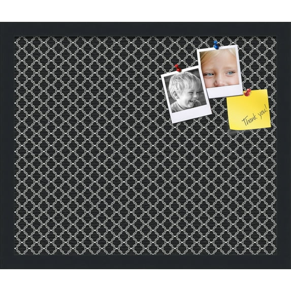 PinPix 18x15 Custom Cork Bulletin Board White - Black Clover Poster Board Has a Fabric Style Canvas Finish, Framed in White - Black Clover, by ArtToFrames (PinPix-135)