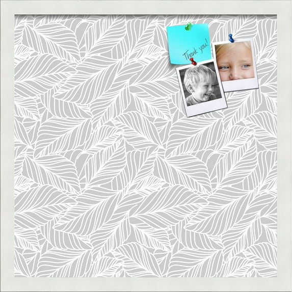 PinPix 18x18 Custom Cork Bulletin Board Grey White Poster Board Has a Fabric Style Canvas Finish, Framed in Grey White, by ArtToFrames (PinPix-1872)