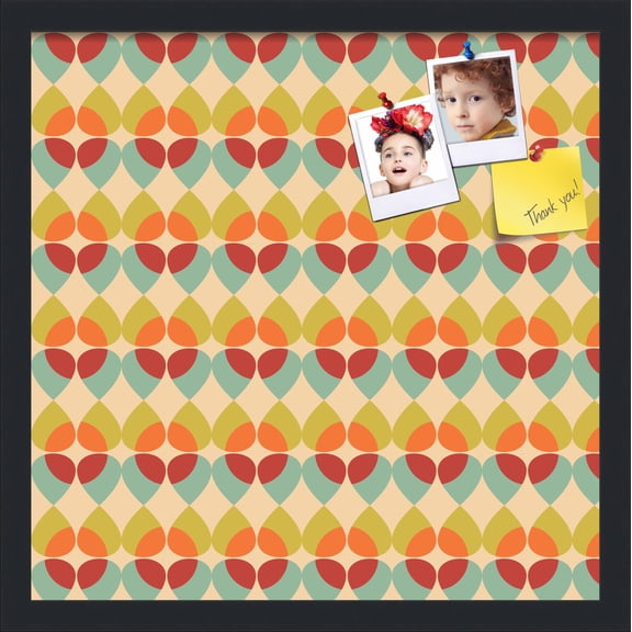 PinPix 18x18 Custom Cork Bulletin Board Kaliedescope Poster Board Has a Fabric Style Canvas Finish, Framed in Kaliedescope, by ArtToFrames (PinPix-564)