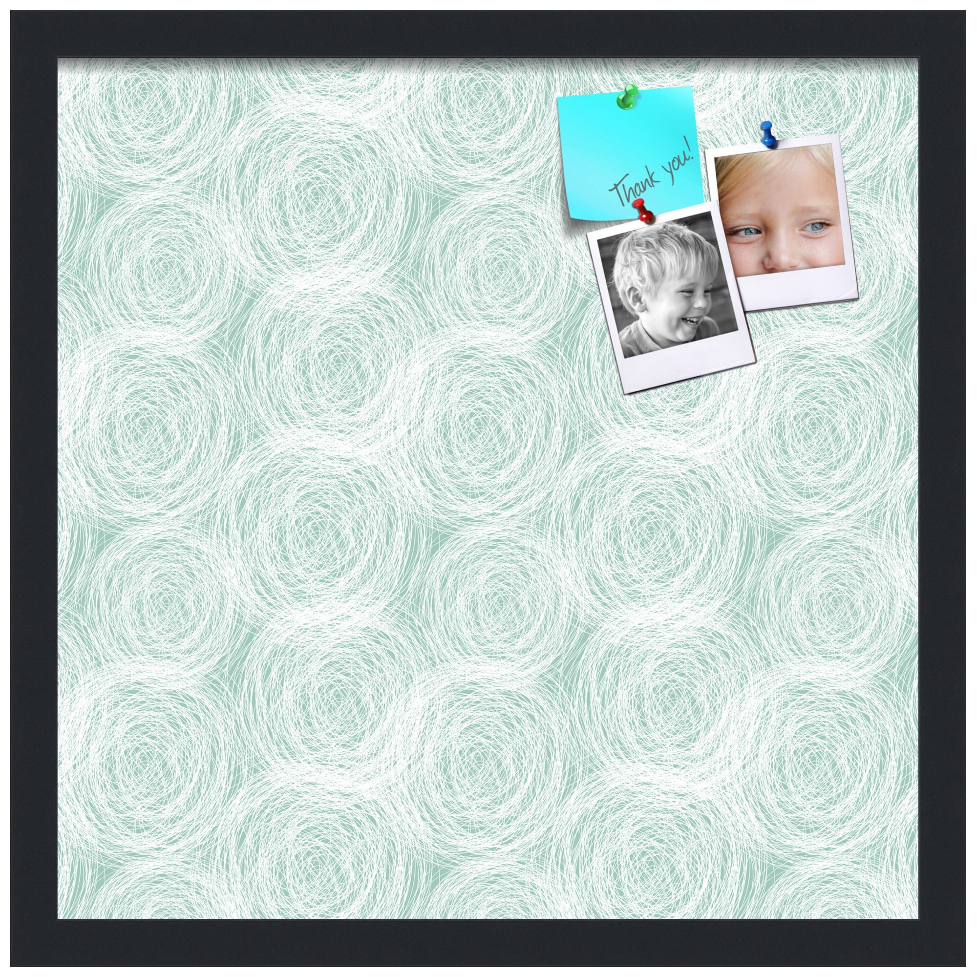 PinPix ArtToFrames 16x16 Custom Cork Bulletin Board    Poster Board Has a Fabric Style Canvas Finish, Framed in Satin Black (PinPix-1926)