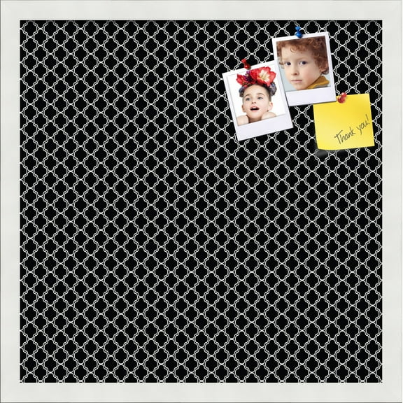 PinPix 18x18 Custom Cork Bulletin Board White - Black Clover Poster Board Has a Fabric Style Canvas Finish, Framed in White - Black Clover, by ArtToFrames (PinPix-135)