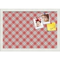 thumbnail image 1 of PinPix 19x13 Custom Cork Bulletin Board Argyle Red Poster Board Has a Fabric Style Canvas Finish, Framed in Argyle Red, by ArtToFrames (PinPix-646), 1 of 6