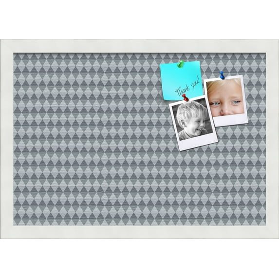 PinPix 19x13 Custom Cork Bulletin Board Grey - Blue Diamond Poster Board Has a Fabric Style Canvas Finish, Framed in Grey - Blue Diamond, by ArtToFrames (PinPix-227)