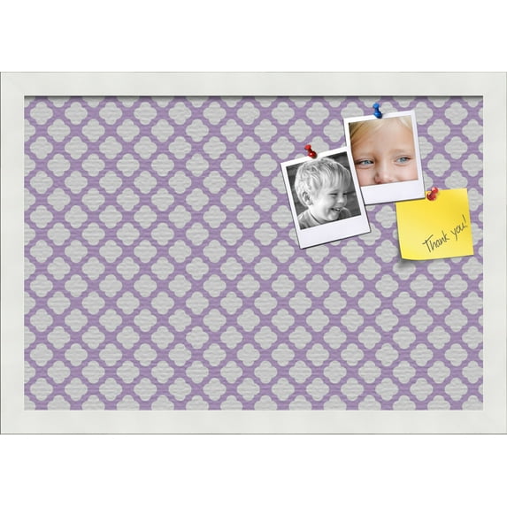 PinPix 19x13 Custom Cork Bulletin Board Light Purple Clover Poster Board Has a Fabric Style Canvas Finish, Framed in Light Purple Clover, by ArtToFrames (PinPix-539)