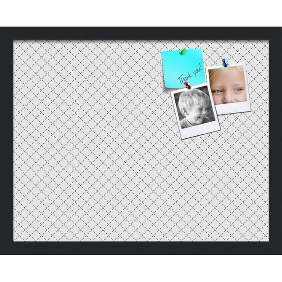 PinPix 19x15 Custom Cork Bulletin Board Grey Diamond Poster Board Has a Fabric Style Canvas Finish, Framed in Grey Diamond, by ArtToFrames (PinPix-126)