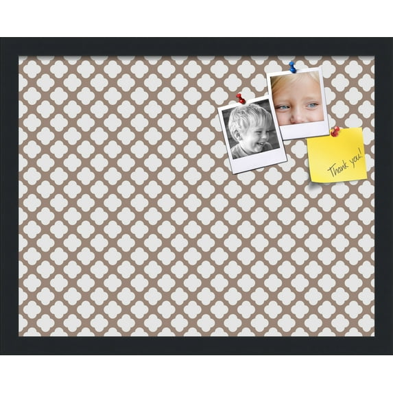 PinPix 19x15 Custom Cork Bulletin Board Light Brown Clover Poster Board Has a Fabric Style Canvas Finish, Framed in Light Brown Clover, by ArtToFrames (PinPix-540)
