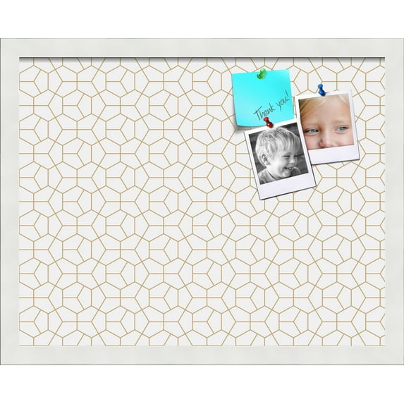 PinPix 19x15 Custom Cork Bulletin Board Modeco Hex Gold Poster Board Has a Fabric Style Canvas Finish, Framed in Modeco Hex Gold, by ArtToFrames (PinPix-1537)