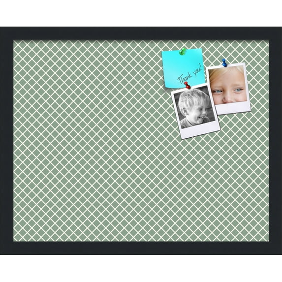 PinPix 19x15 Custom Cork Bulletin Board Nile Green Diamond Poster Board Has a Fabric Style Canvas Finish, Framed in Nile Green Diamond, by ArtToFrames (PinPix-380)
