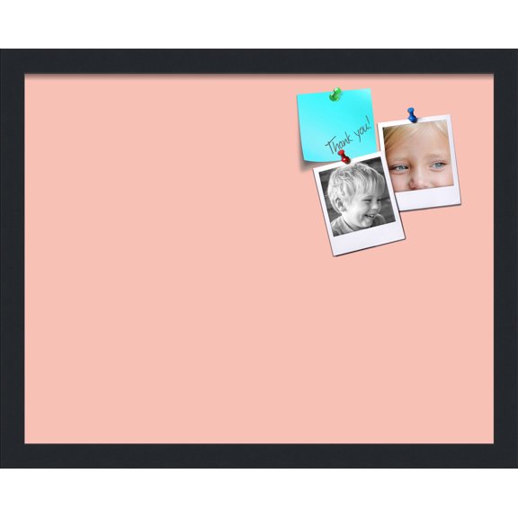 PinPix 19x15 Custom Cork Bulletin Board Pink Pastel Poster Board Has a Fabric Style Canvas Finish, Framed in Pink Pastel, by ArtToFrames (PinPix-1813)