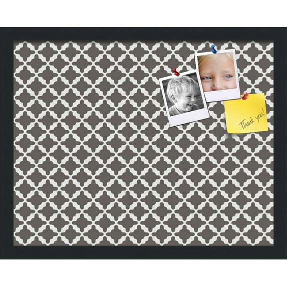 PinPix 19x15 Custom Cork Bulletin Board Poster Board Has a Fabric Style Canvas Finish, Framed in Retro Patterns, by ArtToFrames (PinPix-236)