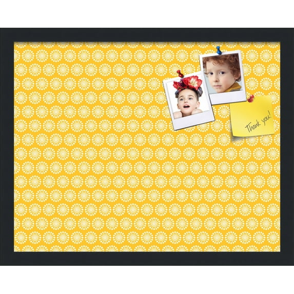 PinPix 19x15 Custom Cork Bulletin Board Vintage Patterns Poster Board Has a Fabric Style Canvas Finish, Framed in Vintage Patterns, by ArtToFrames (PinPix-270)