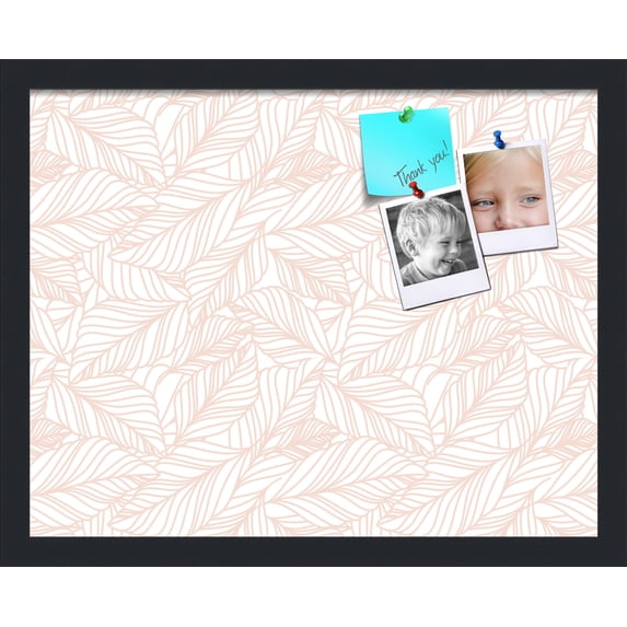 PinPix 19x15 Custom Cork Bulletin Board White Peach Poster Board Has a Fabric Style Canvas Finish, Framed in White Peach, by ArtToFrames (PinPix-1879)