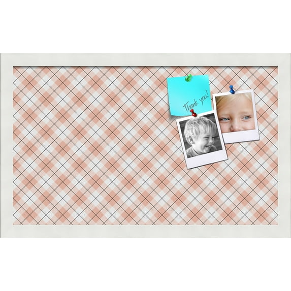 PinPix 20x12 Custom Cork Bulletin Board Argyle Tan Poster Board Has a Fabric Style Canvas Finish, Framed in Argyle Tan, by ArtToFrames (PinPix-643)