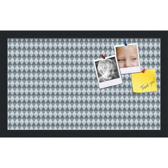 PinPix 20x12 Custom Cork Bulletin Board Grey - Blue Diamond Poster Board Has a Fabric Style Canvas Finish, Framed in Grey - Blue Diamond, by ArtToFrames (PinPix-227)