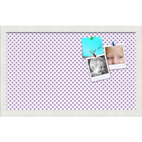 PinPix 20x12 Custom Cork Bulletin Board Light Purple Dots Poster Board Has a Fabric Style Canvas Finish, Framed in Light Purple Dots, by ArtToFrames (PinPix-503)