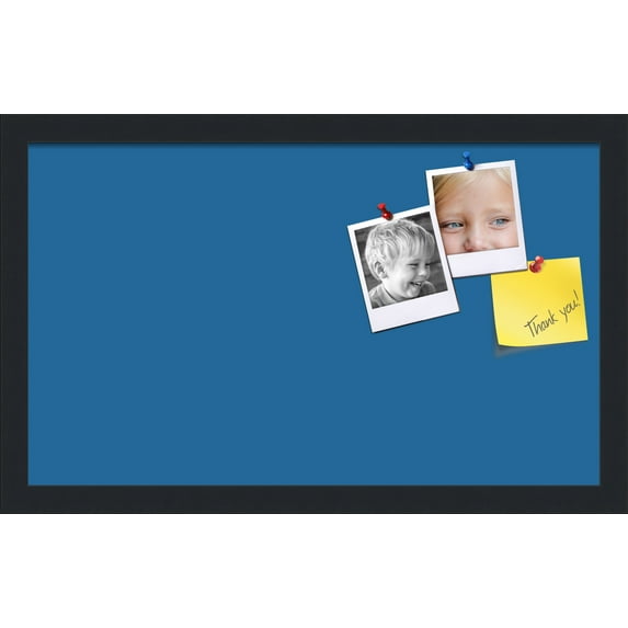 PinPix 20x12 Custom Cork Bulletin Board Navy Pastel Poster Board Has a Fabric Style Canvas Finish, Framed in Navy Pastel, by ArtToFrames (PinPix-1811)