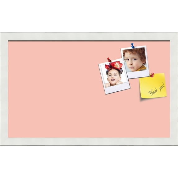PinPix 20x12 Custom Cork Bulletin Board Pink Pastel Poster Board Has a Fabric Style Canvas Finish, Framed in Pink Pastel, by ArtToFrames (PinPix-1813)
