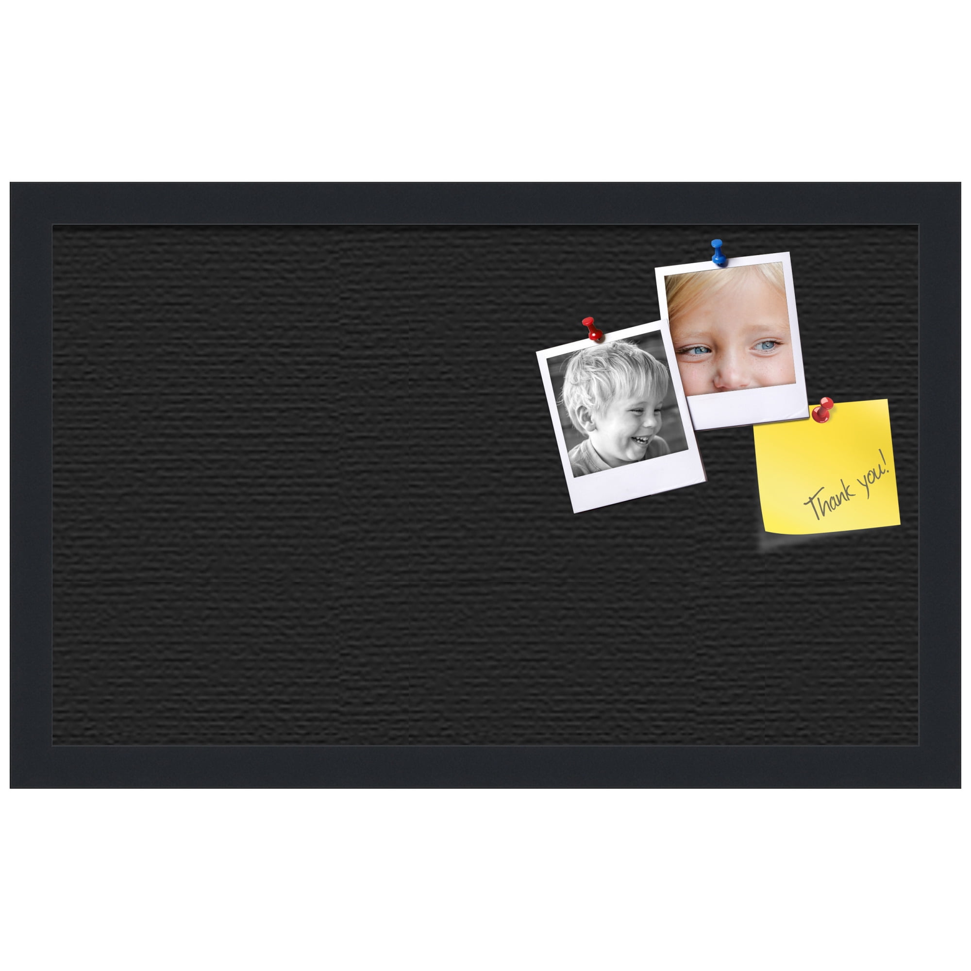 PinPix ArtToFrames 18x10 Custom Cork Bulletin Board    Poster Board Has a Fabric Style Canvas Finish, Framed in Satin Black (PinPix-1926)