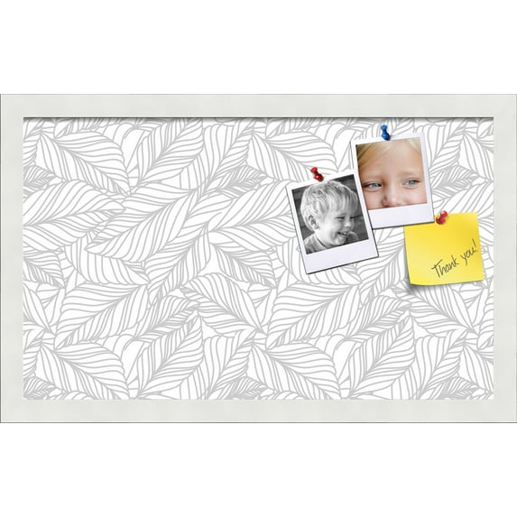PinPix 20x12 Custom Cork Bulletin Board White Grey Poster Board Has a Fabric Style Canvas Finish, Framed in White Grey, by ArtToFrames (PinPix-1877)