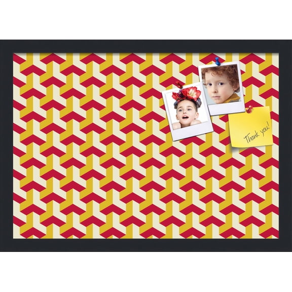 PinPix 20x14 Custom Cork Bulletin Board Baus Red Gold Poster Board Has a Fabric Style Canvas Finish, Framed in Baus Red Gold, by ArtToFrames (PinPix-1533)