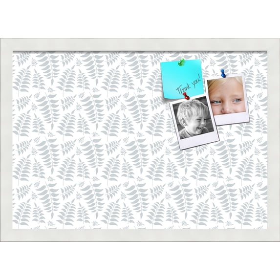 PinPix 20x14 Custom Cork Bulletin Board Fern Lt Grey Poster Board Has a Fabric Style Canvas Finish, Framed in Fern Lt Grey, by ArtToFrames (PinPix-1584)