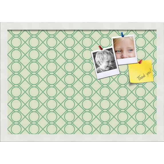 PinPix 20x14 Custom Cork Bulletin Board Green Diamond Poster Board Has a Fabric Style Canvas Finish, Framed in Green Diamond, by ArtToFrames (PinPix-586)